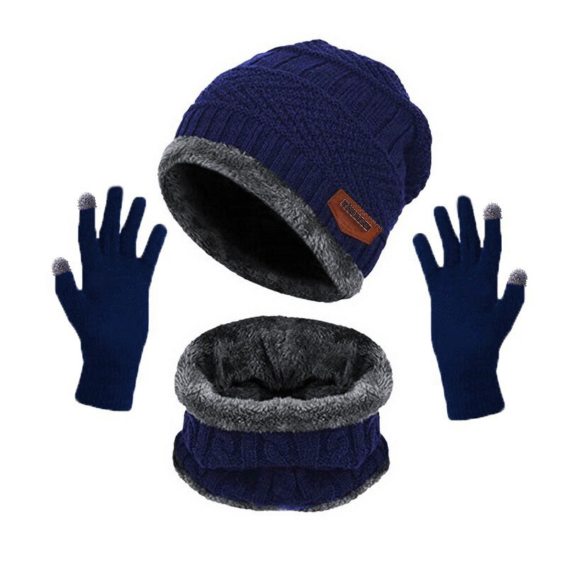 3 pièces/ensemble hiver chaud velours chapeau écharpe gants ensemble pour hommes femmes en plein air équitation chapeau bonnets cou Protection écharpe casquette