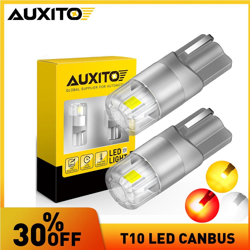 AUXITO 2 uds T10 LED Canbus W5W lámpara LED 168 194 2824 bombilla 6000K blanco iluminación Interior del coche cúpula luz de lectura del maletero blanco 12V