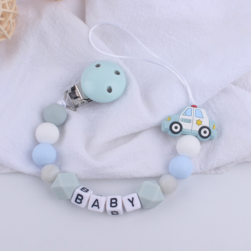 Clips para chupete con nombre personalizado para bebé, soporte para pezones, cadena, accesorios para bebés, Clip de juguete para la dentición para recién nacidos, sin BPA