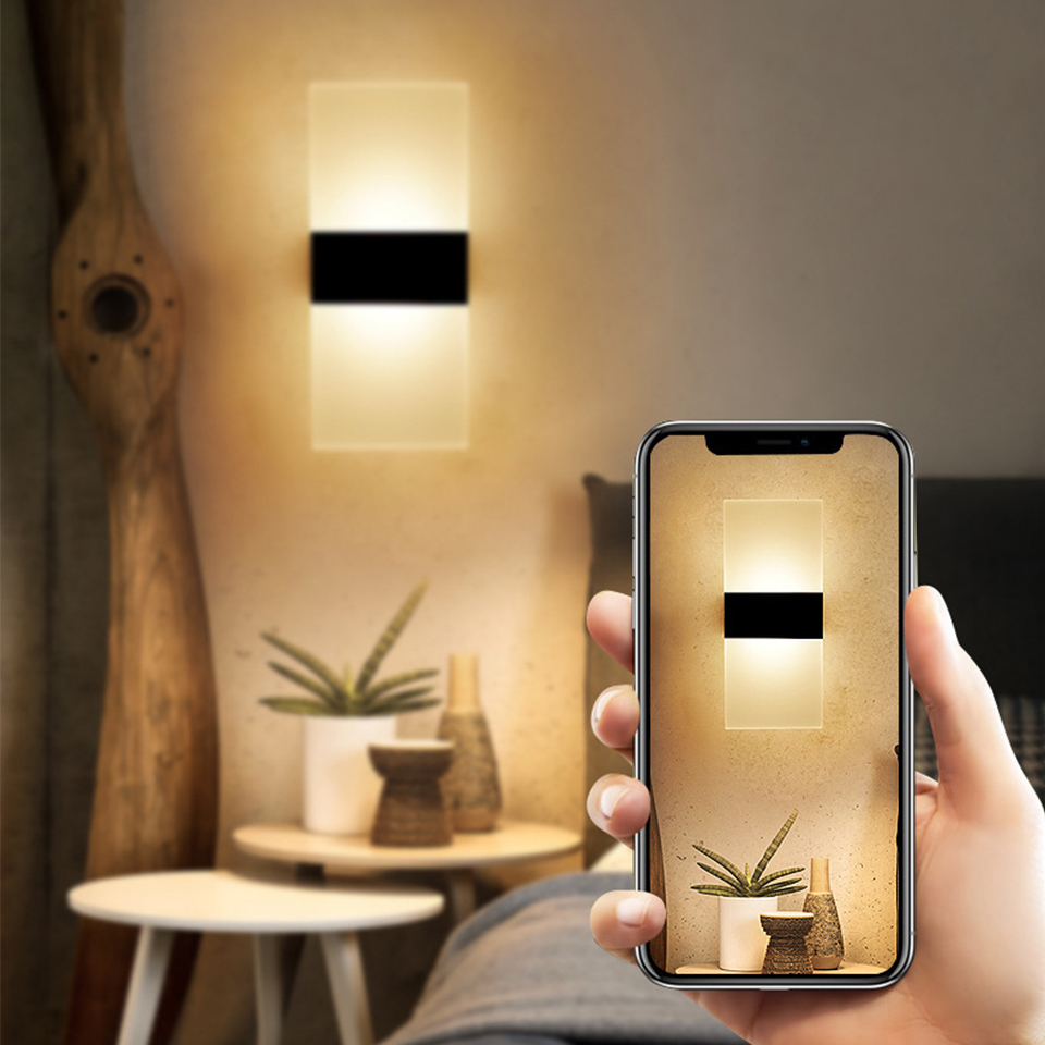 USB 充電壁ランプタッチモーションセンサースイッチ屋内アクリルナイトライト寝室のベッドサイドの壁取り付け用燭台北欧 LED ウォールライト