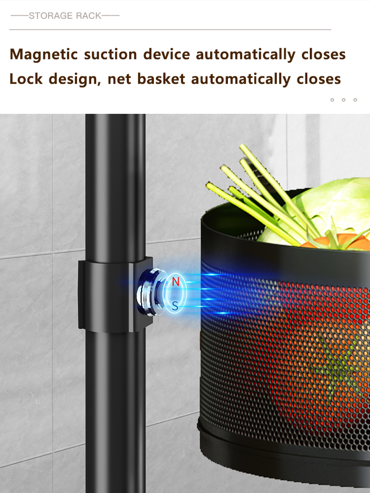 Detachable Rotating Storage Rack Kitchen Floor Multi-layer Shelf Multi-functional Living Room Snack Storage Rack Trolley Rack