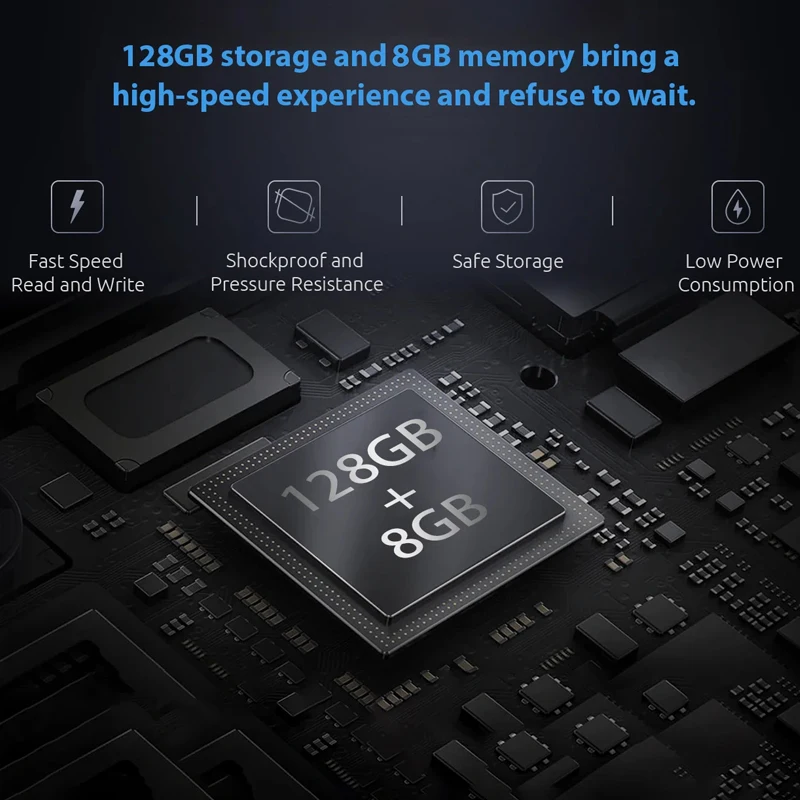 ERVPES Mini PC B20E Windows 11 Pro 8GB RAM 128GB ROM J3710 Mikro Komputer Stacjonarny Dual-Band Wifi Mini PC