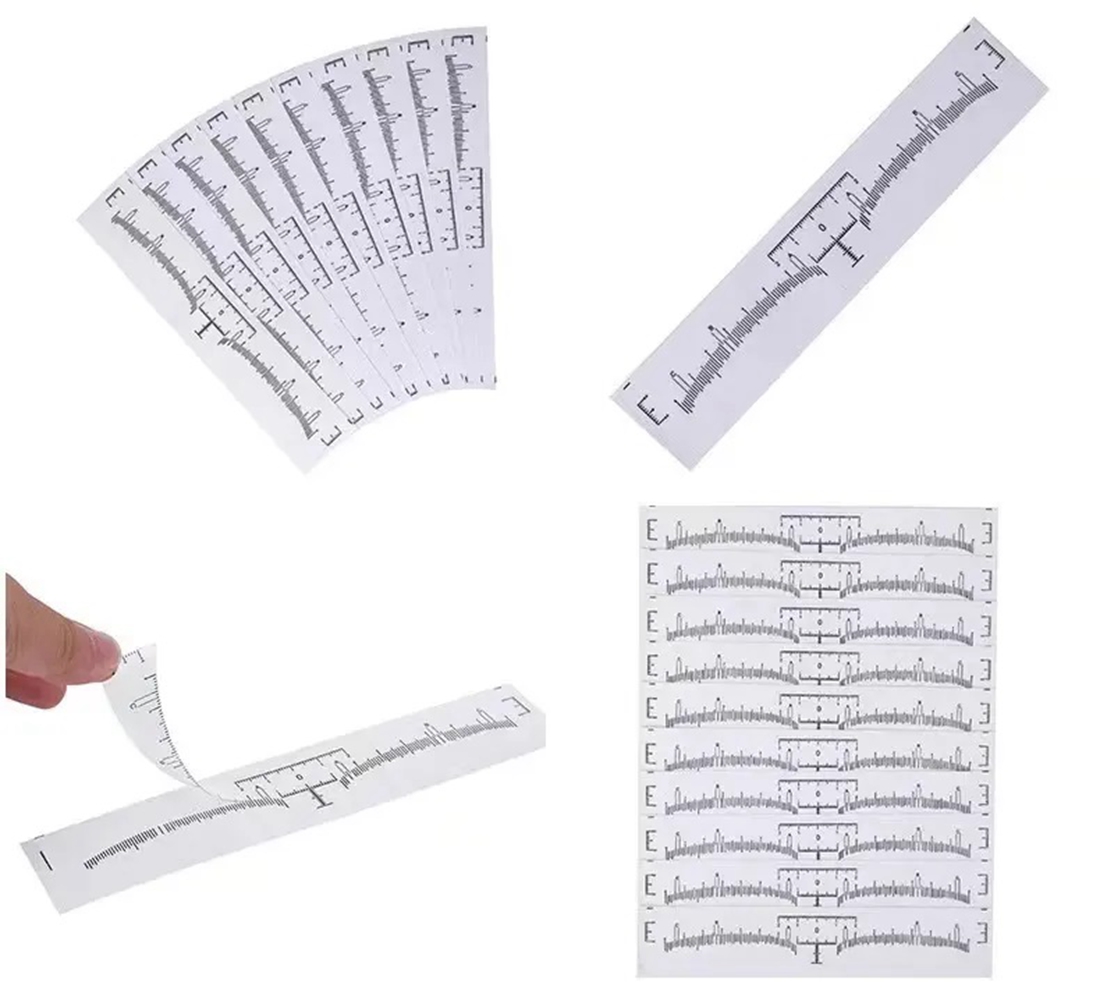 Règle de tatouage jetable pour sourcils, autocollant, Microblading, outils de mesure pour maquillage Permanent, 20 pièces/50 pièces/100 pièces