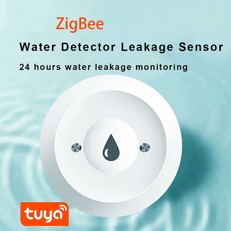 Tuya Zigbee Wasserleckdetektor Wasserüberschwemmungssensor Smart Life App Alarm Überlauf Wasserlecksensor für Küche/Badezimmer