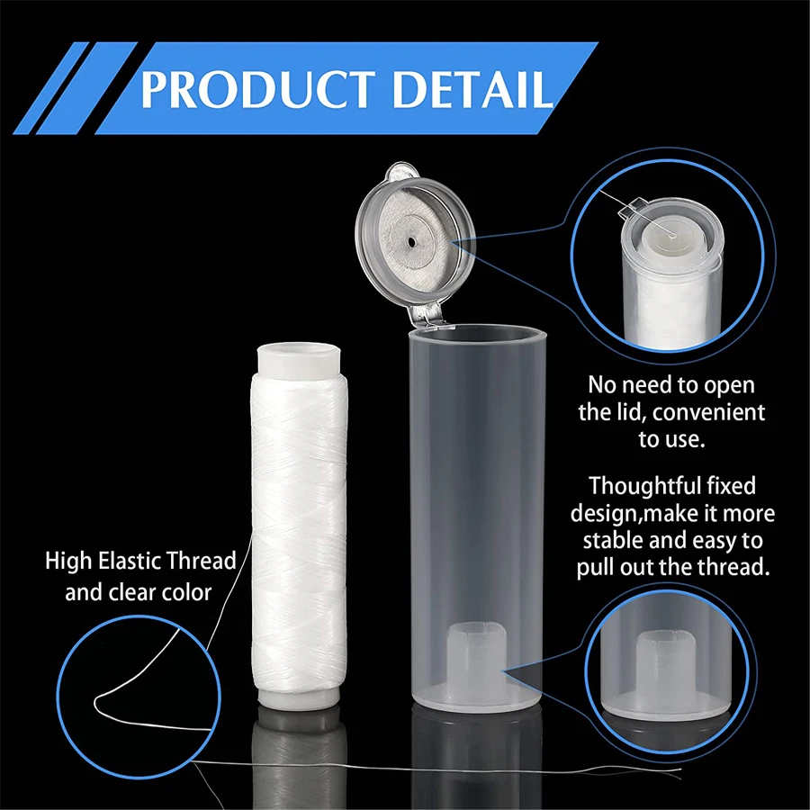 Hilo elástico para cebo, 2 uds., 0,2mm de longitud, 656 pies por carrete, hilo de pescar Invisible elástico, hilo de pesca transparente