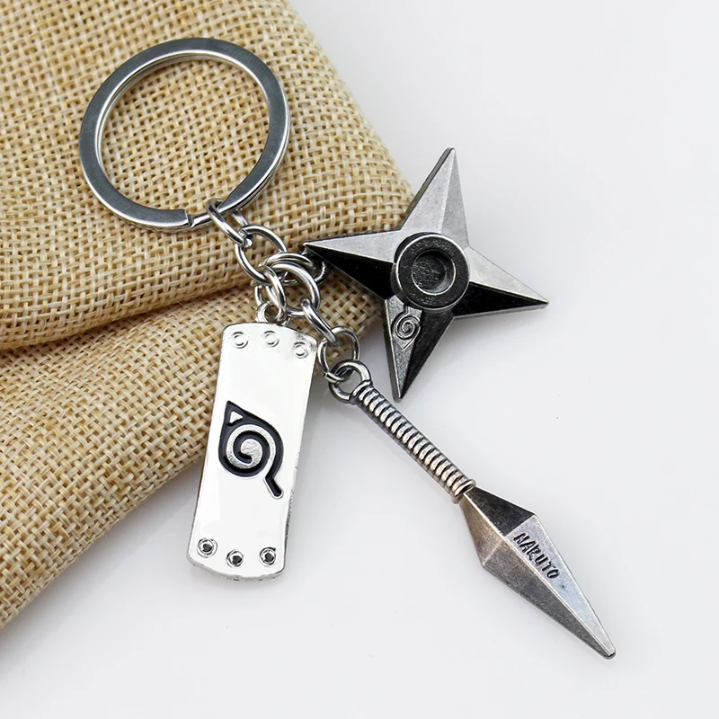Anime Schlüsselanhänger Kunai Shuriken Konoha Ninja Auto Rucksack Akatsuki Organisation Red Cloud Schlüsselanhänger Zubehör Geschenk