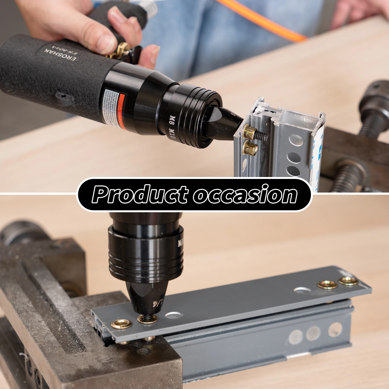 HIFESON Self-Lock นิวเมติก Rivet Nut ปืนใส่ด้ายดึง Setter Riveters สําหรับอลูมิเนียมและถั่วเหล็ก