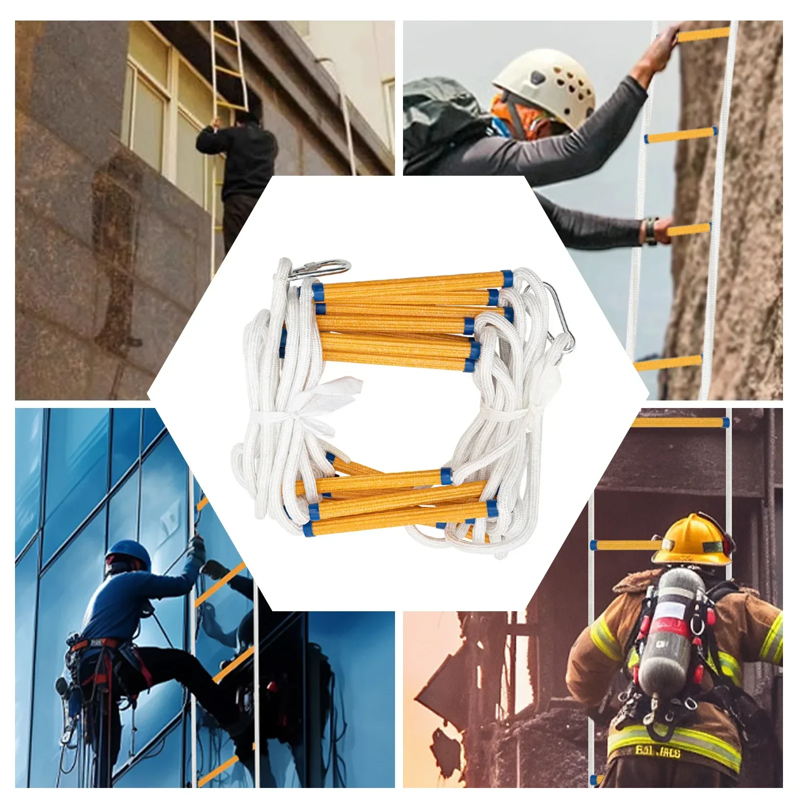 Scala di salvataggio da 39,37 piedi Capacità di carico di 440 libbre Tipo di montaggio sospeso Adatto per emergenze e attività all'aperto Sicurezza
