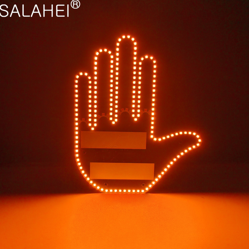Hand Gesture Light for Car,New Finger Light Led Car Back Window Sign,Car Finger Light with Remote,Road Rage Led Car Accessories