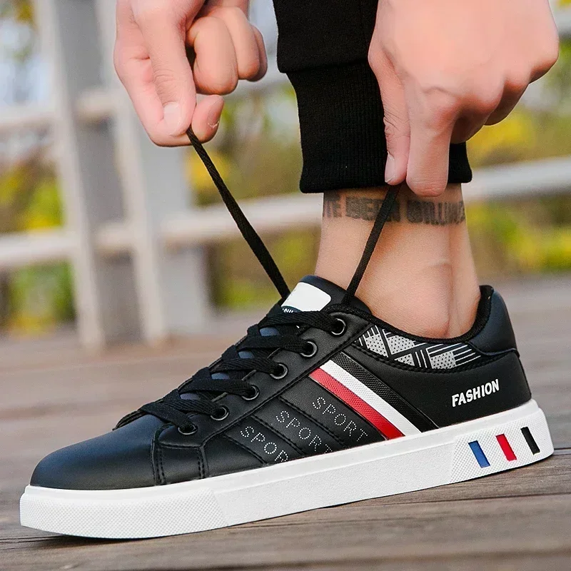 Turnschuhe, Freizeitschuhe, atmungsaktive Schuhe, flache Schnürung, weiße Reiseschuhe für Männer, Tênis Masculino, Turnschuhe für Herren, große Größe 46
