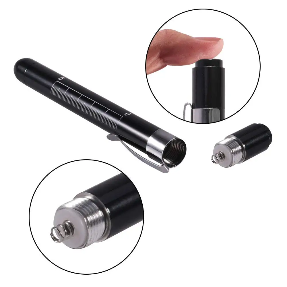 Linterna LED portátil para primeros auxilios, lámpara de antorcha con medidor de pupila, bolígrafos de diagnóstico para médico y enfermera