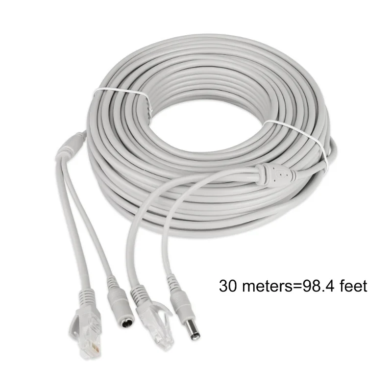 ESCAM 30 m/20 m/15 m/10 m/5 m RJ45 + DC 12 V câble d'alimentation Lan câbles réseau pour caméra IP réseau CCTV