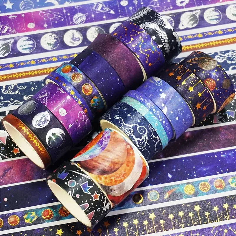 Starry Sky Themed Washi Tape Set, Material Decorativo, Journaling Adesivos, Artesanato DIY, Papelaria Estética, 19 Rolls