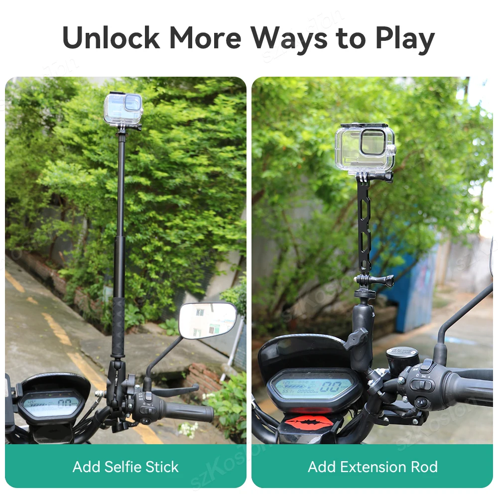 For GoPro 13 12 11 10 Motorcycle Bicycle Holder Handlebar Mount Bracket For Insta 360 X5 X4 DJI OSMO 360 Action 5 Pro Accessory