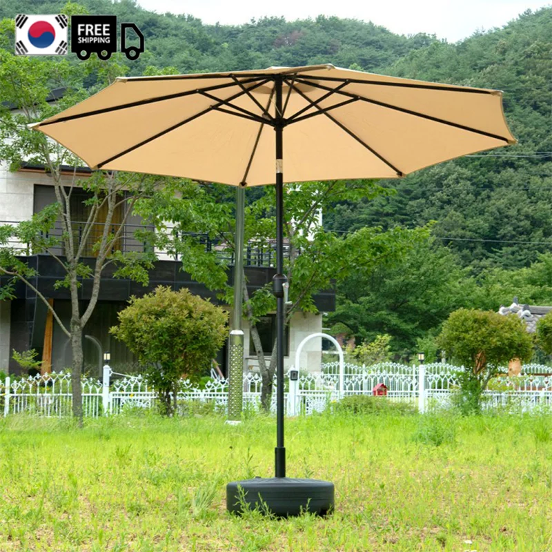 [국내배송] 반자동 파라솔 2.7M 휴대용 비치 정원 테라스 낚시 캠핑 각도조절 물통미포함