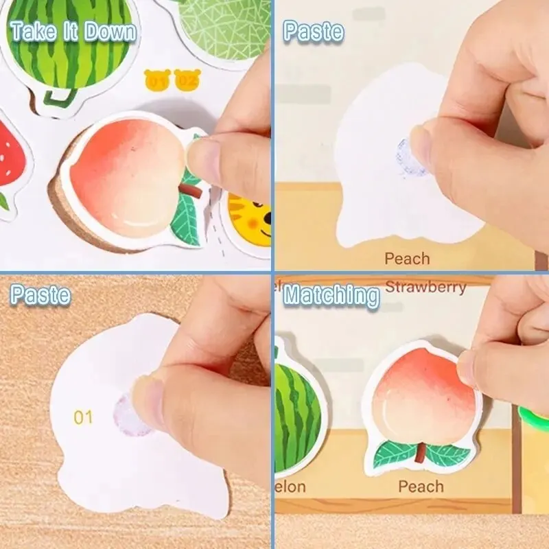 Learning Game Montessori Activity Book Paste Sticker Logical Life Ability Sorting Educational Matching Toddler For Kids Gift