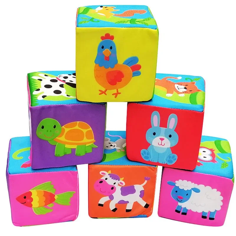 Mobile Magic Soft Cube With Rattle Toys For Babies 0 12 Months Cloth Puzzle Sensory Blocks Infant Educational Children Rattles