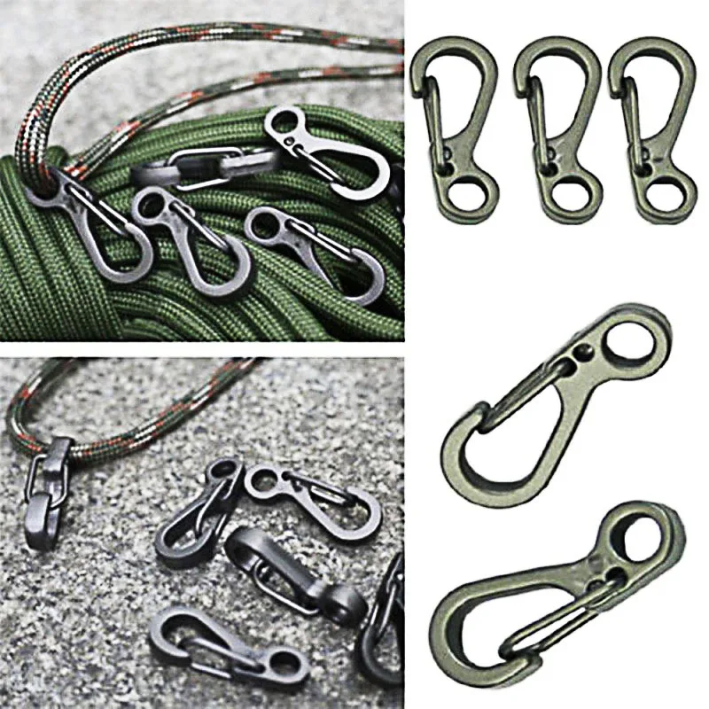Moschettone portachiavi da 10 pezzi Mini fibbia pendente in lega di alluminio EDC Survival Gear Gancio esterno