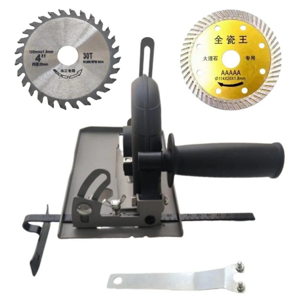 Sin polvo 45 °   Soporte de posicionamiento de profundidad de corte ajustable, amoladora angular, máquina de corte de adaptación, Base de ranurado para 100-125MM