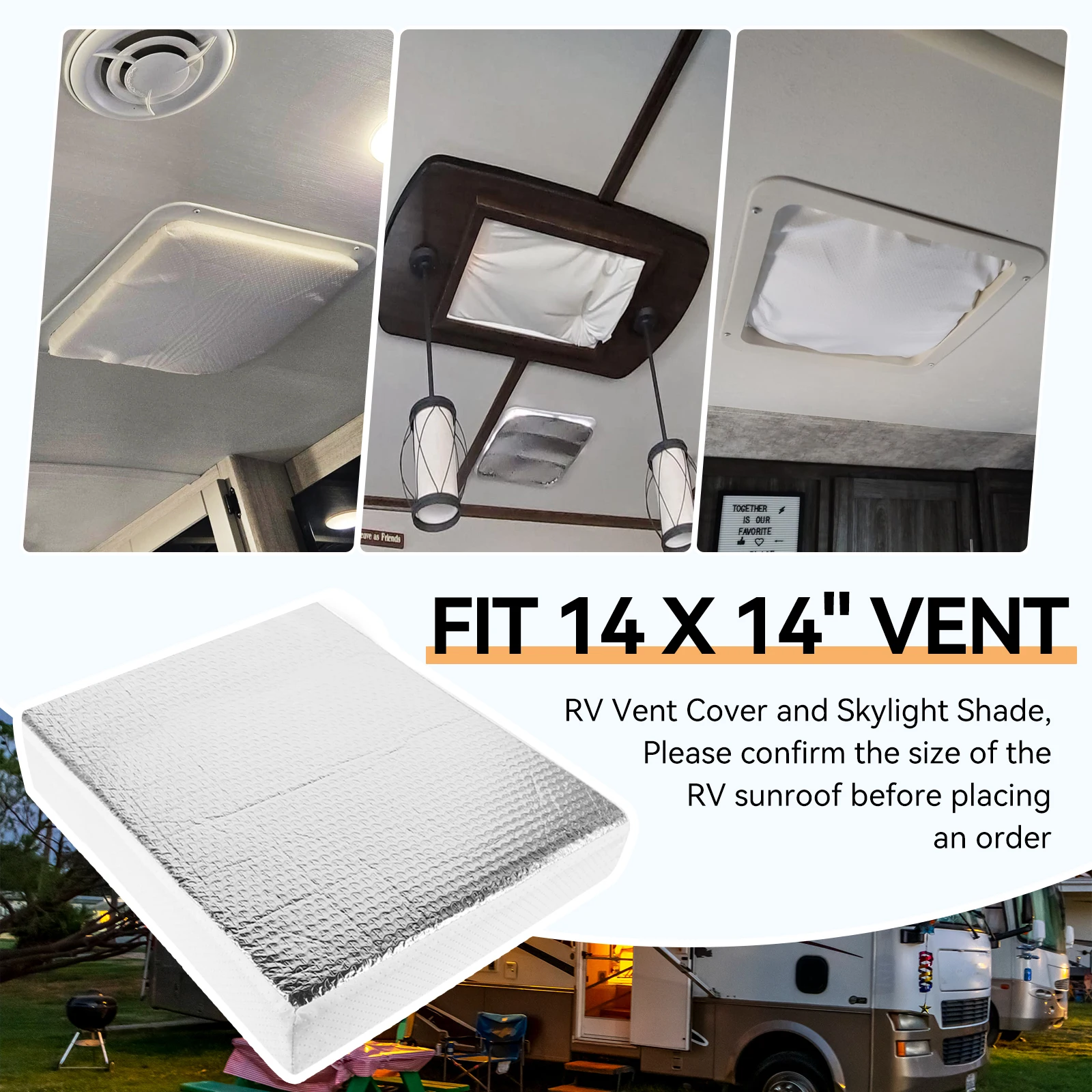 Universeller, anhebbarer Deckel für Wohnmobile, 35,6 x 35,6 cm, wasserdichter Ersatz für Wohnmobile, Wohnmobile, einfach zu installieren, Weiß (1 Packung) ​