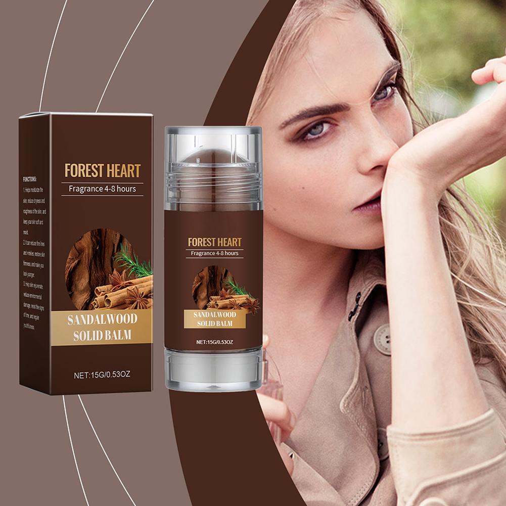 15g Sandalwood Perfume Solid Balm Woody Light Perfume Long Lasting Charming Attraction Natural Fragrance Deodorant Solid Stick