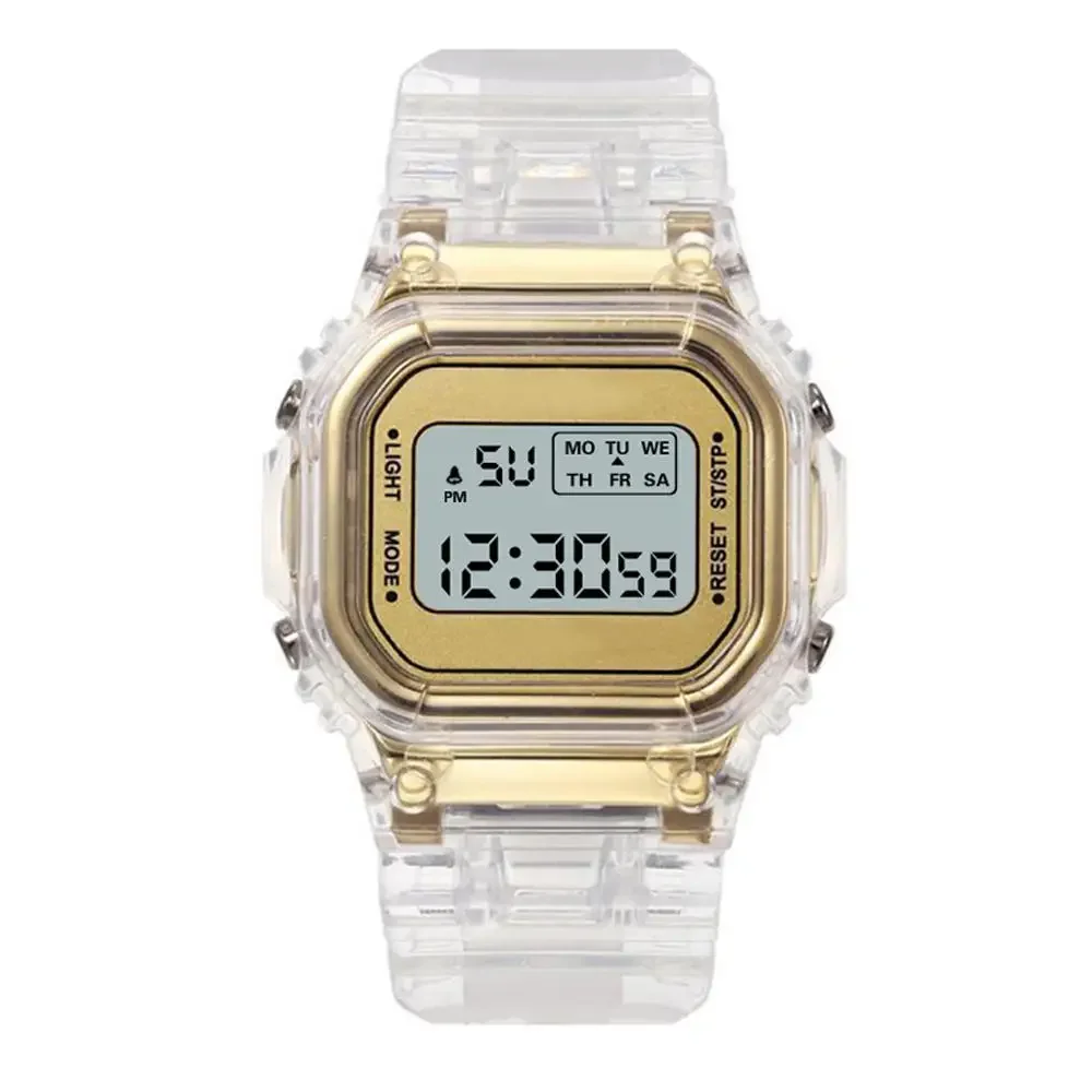 Relojes de lujo de silicona de oro rosa para Mujer, Reloj Digital LED a la moda, Reloj electrónico informal para Mujer, Reloj para Mujer 2025