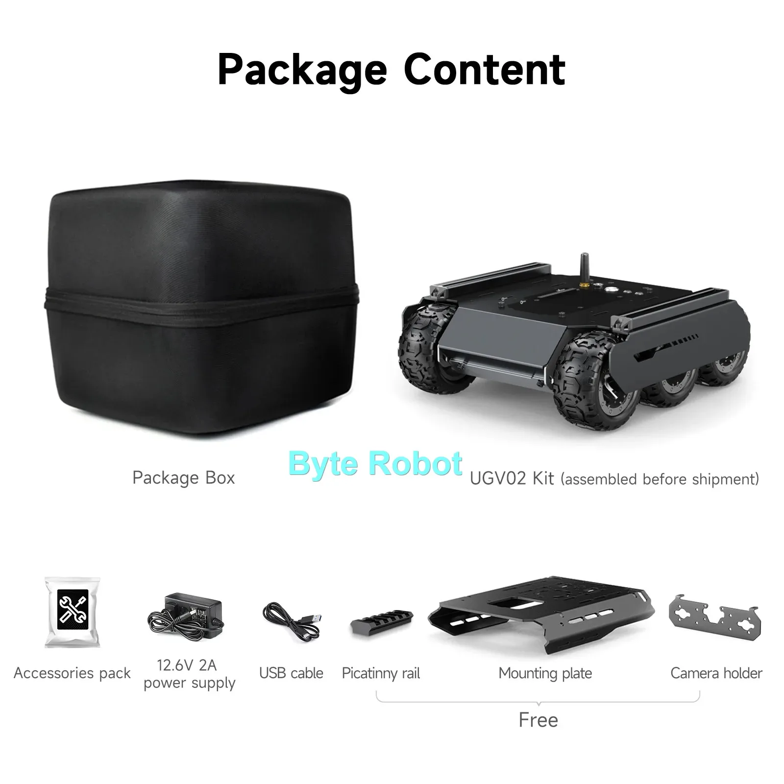 Coche Robot móvil 6WD, Flexible y extensible, UGV todoterreno 6x4 con rieles de extensión y tanque RC programable por ordenador esclavo ESP32