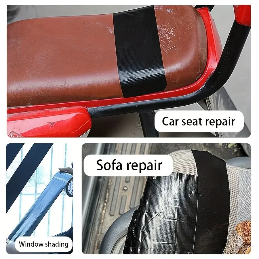 Ruban de réparation noir pour coussin de siège/chaise/canapé de vélo électrique, ruban de réparation en cuir à forte adhérence