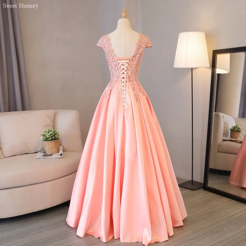 J139 ใหม่ 2025 Sweet Memory สีชมพูอย่างเป็นทางการสําหรับพรหมซาตินลูกไม้ความยาวชุดแต่งงานยาวค็อกเทลชุด