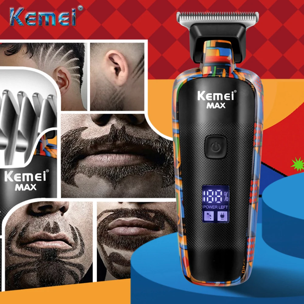 Kemei男性用のプロ用バリカンヘアカット用の電気シェーバー0mmTブレード付きKM-MAX5090