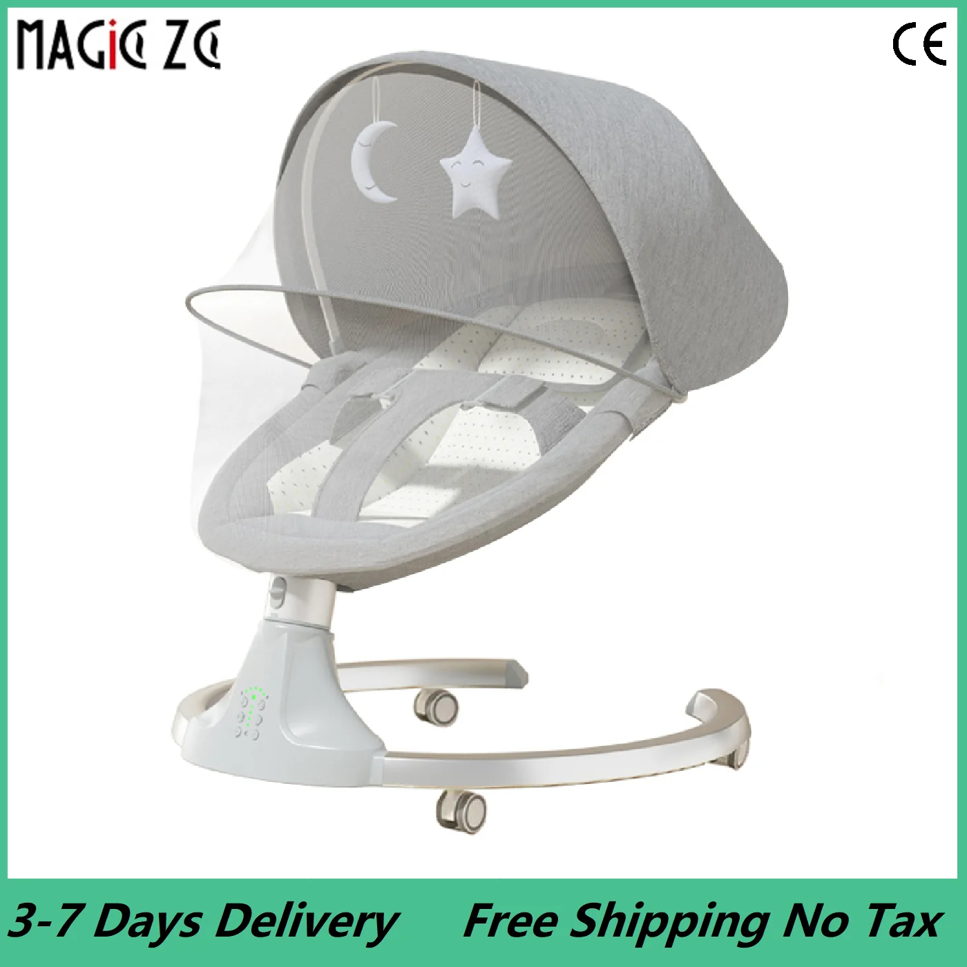 Cadeira de balanço elétrica cama de bebê cadeira de balanço automático balanço elétrico shaker reclinável cinto de segurança de cinco pontos com controle remoto