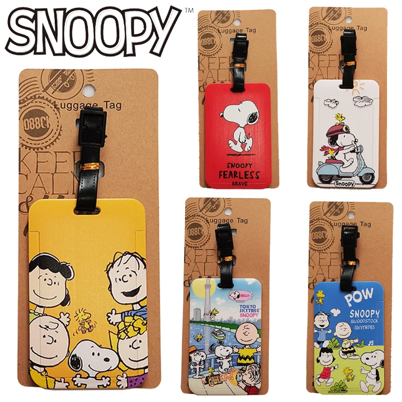 Snoopy модные багажные бирки модные портативные мужские и женские дорожные аксессуары багажная этикетка имя ID держатель адреса крышка карты