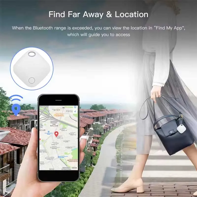 Rastreador de alarme Bluetooth inteligente funciona com encontrar meu aplicativo dispositivo anti-perda para localizador de substituição de etiqueta de iPhone com classificação MFI
