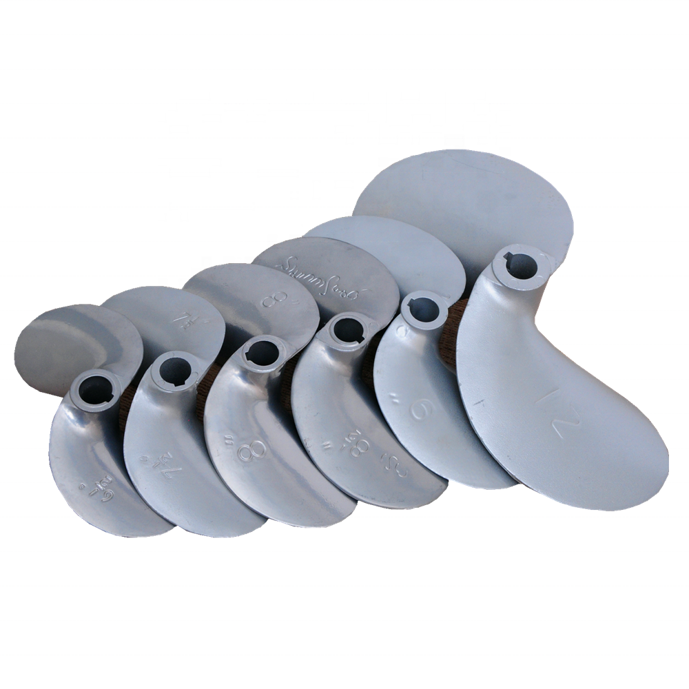 12 Inch Aluminum Propeller 2 Blades Impeller For Boat Engine And Mud Motor