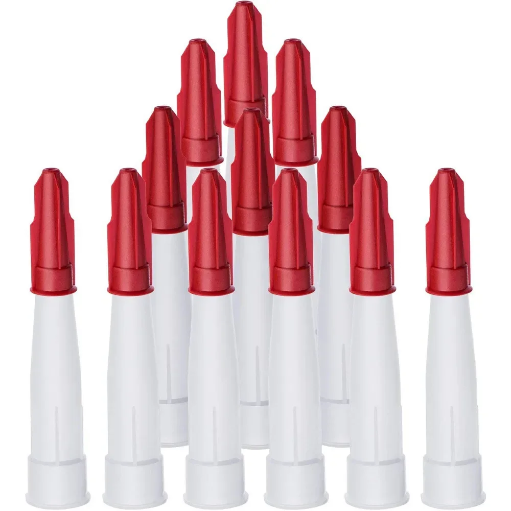 12pcs Mastic Silicone Sealant Spare Nozzles Plastic Sealant Scraper Tool Caulking Gun Nozzles Glass Glue Caulking Tip Applicator