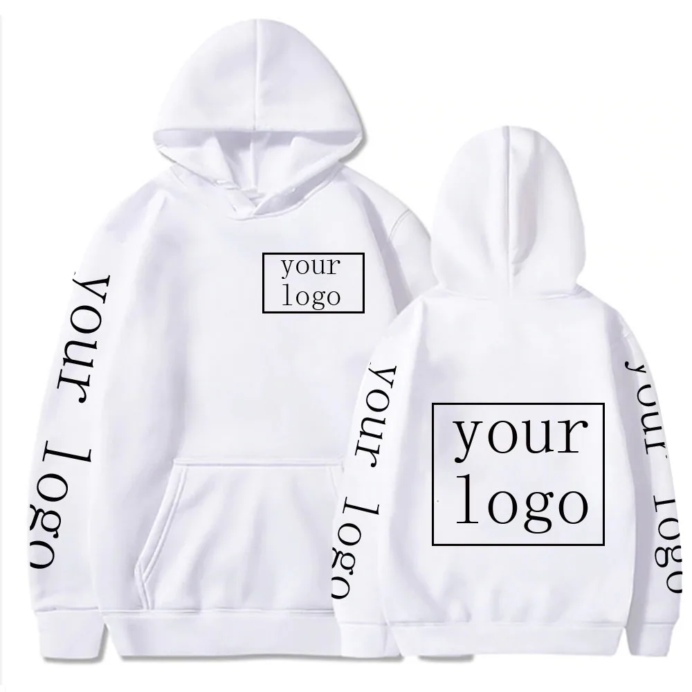 Su propio logotipo de marca de diseño/imagen personalizada hombres mujeres texto DIY sudaderas con capucha sudadera Casual ropa con capucha moda nueva