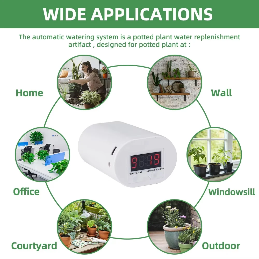 Sistema di irrigazione a goccia a doppia pompa Temporizzatore di irrigazione automatico intelligente Controller per dispositivo di irrigazione per piante intelligenti Uso in giardino