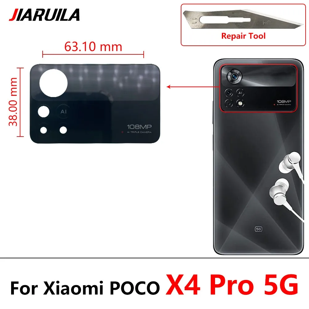 Camera Glass Lens Back Rear Camera Glass Lens with Glue For Xiaomi Poco F1 F2 F3 F4 F5 M3 X3 M4 X4 Pro GT 4G 5G