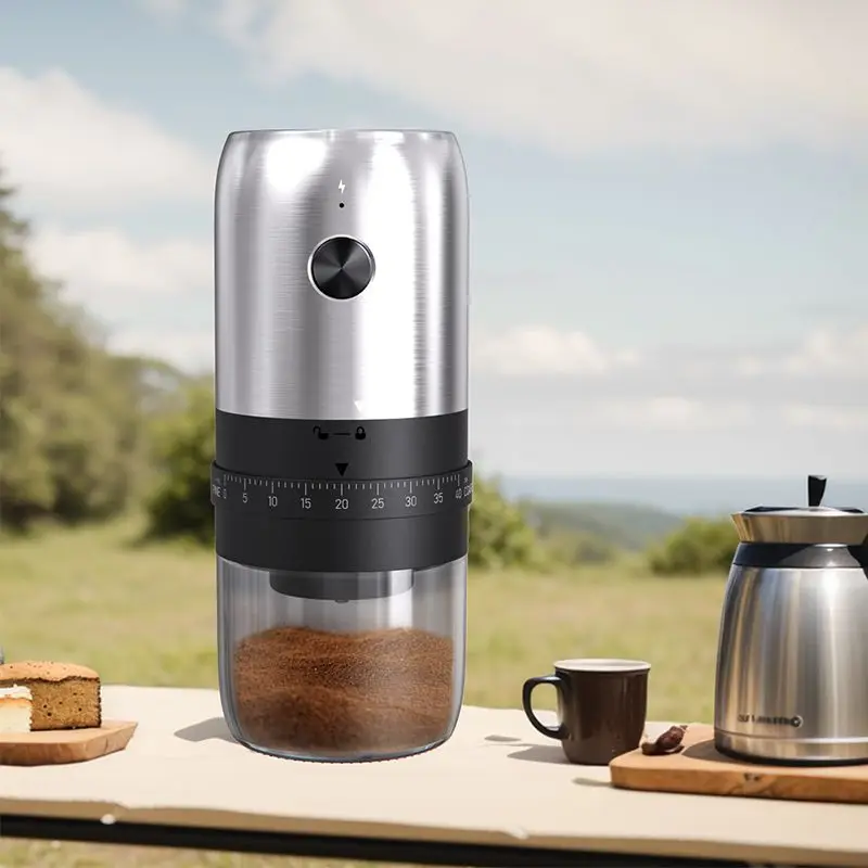 ใหม่แบบพกพา USB เครื่องบดเมล็ดกาแฟไฟฟ้า 40 เกียร์ภายนอกปรับชาร์จเครื่องบดในครัวเรือน Mini กาแฟเครื่อง