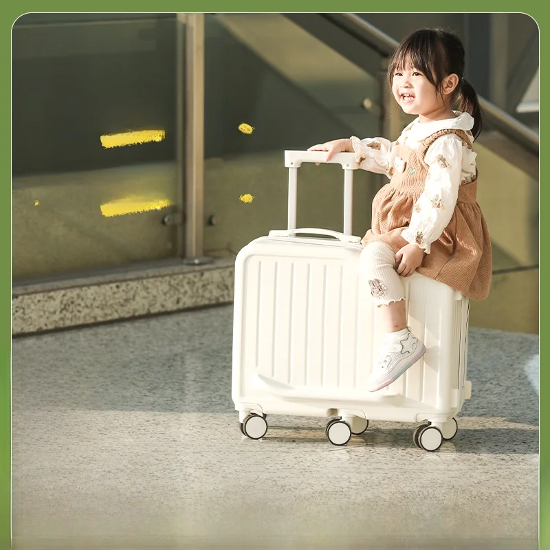 Mala Infantil de 20 Polegadas com Rodas, Caixa de Viagem Durável com Senha, Bolsa de Embarque Masculina, Estilo Faion em Po...