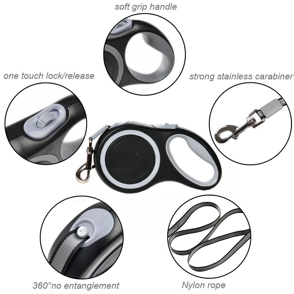 Lange sterke huisdierriem voor grote honden Duurzaam nylon Intrekbare grote hondenuitlijn Leidt Automatisch uitschuifbaar hondenriemtouw