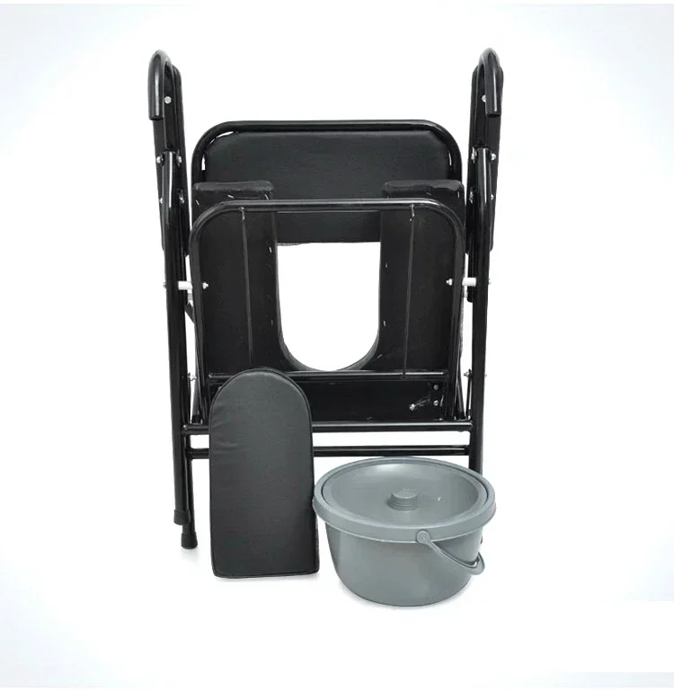 Silla de orinal de fábrica para ancianos, asiento de inodoro plegable y cómodo