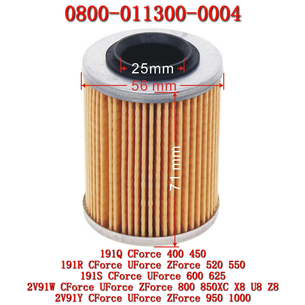 Filtro de aceite 0800-011300-0004 para CFMoto Cforce 850 ATV SSV UTV CF ZF UF 1000 550 800 CF450 400 520 500 625 X8 600 ZF950 UF600