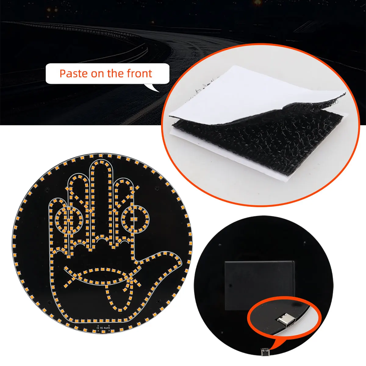 Carro led engraçado expressão facial luz com controle remoto janela traseira multi-função aviso lembrete lâmpada acessórios exteriores