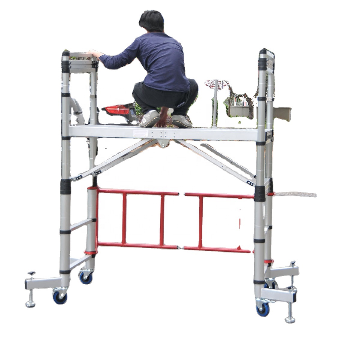 CE Certification Telescopic Scaffold Aluminums Safety Scaffolding  Aluminum Ladder  Construction for Sale