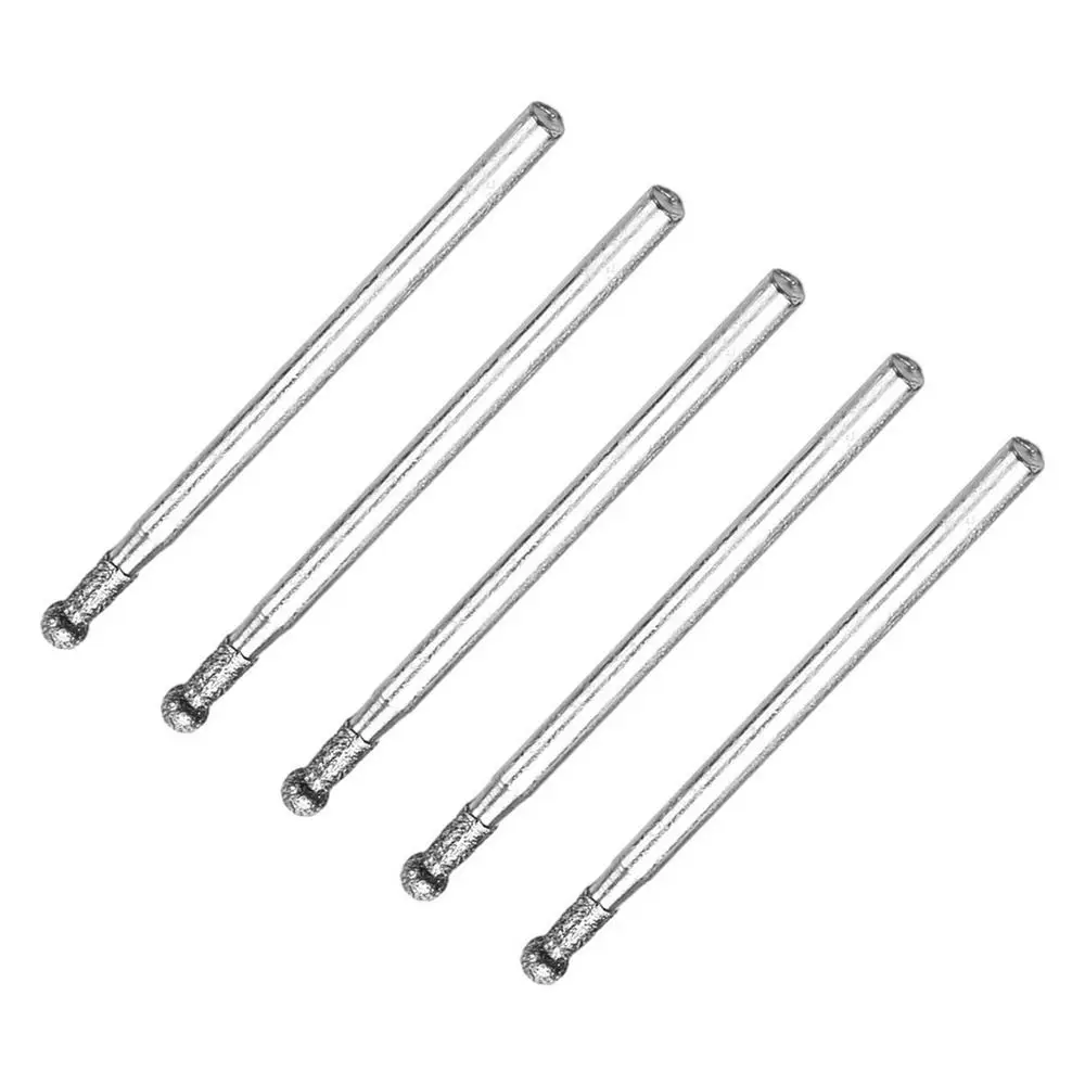 0.5mm-8mm Diamond Round Burring Sanding Drill Bit Grinding Head 2.35mm Shank Carve Precision Carving Tool Electric Grinder Parts