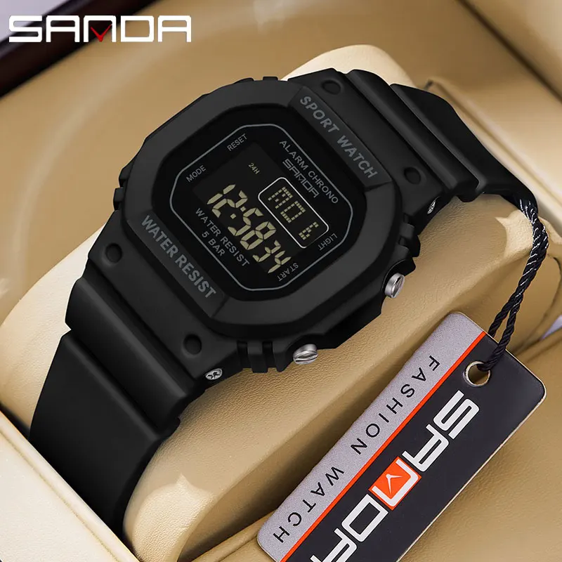 SANDA Chłopcy Dziewczęta Cyfrowy zegarek LED Dziecięcy zegarek sportowy Do wodoodpornego zegarka elektronicznego Dzieci na zewnątrz Casual Zegarek prezentowy