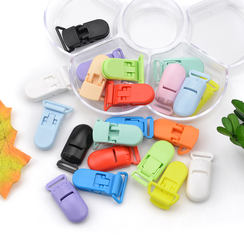 LOFCA, 10 Uds., Clips para chupete de bebé, 15/20mm, cierre de plástico para pezones, abrazadera multicolor, juguete para bebé DIY, fabricación de joyas