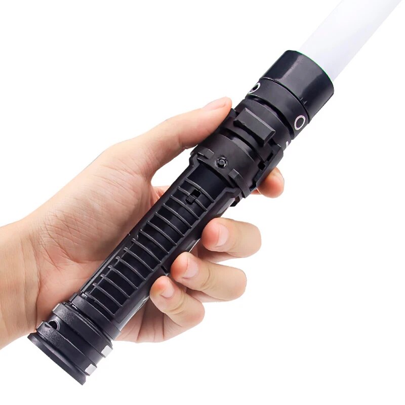 Espada laser sabre de luz vermelho e azul sabre duplo rave transformação presente das crianças cosplay arma menino legal piscando brinquedo