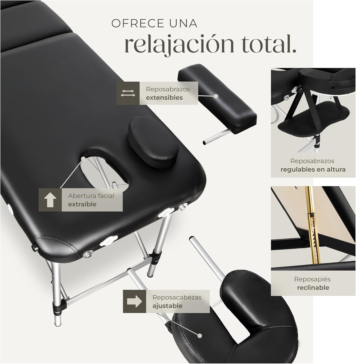 Mesa de masaje plegable, fisioterapia profesional, quiromasaje, tatuajes, Reiki, profesional de aluminio